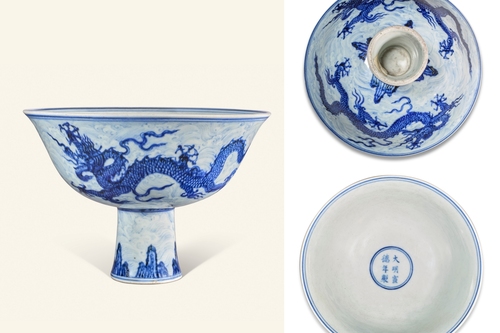品相狀況決定古董價值宣德青花龍紋高足碗HK$790萬巴黎易主| 拍賣新聞