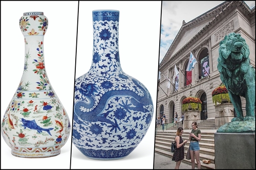 芝加哥艺术博物馆珍藏｜乾隆青花大天球瓶与万历五彩| 拍卖新闻| THE